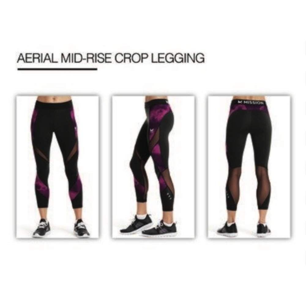 Mission Women's VaporActive Aerial Mid-Rise Crop Leggings, Size Medium, Yogaa - Picture 3 of 10